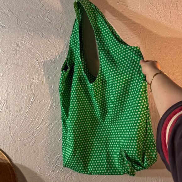 Vintage Y2K Lands' End Green Floral Shopper Tote Bag - Picture 2 of 9